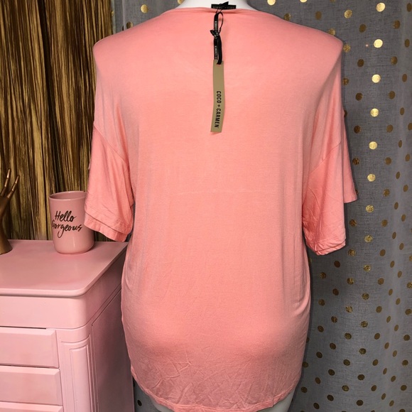NWT Coco+Carmen peach ruffle sleeves top - Picture 4 of 7